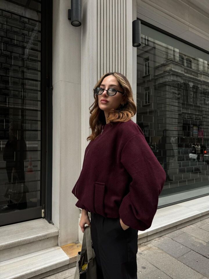 Bordo Bomber Ceket