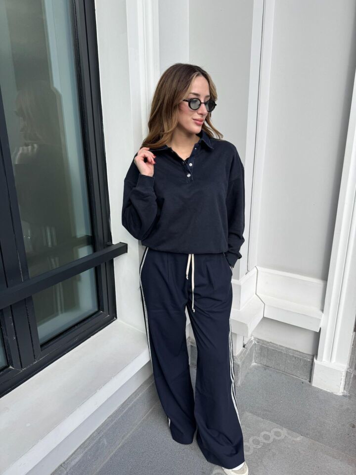 Denim Yaka Sweatshirt