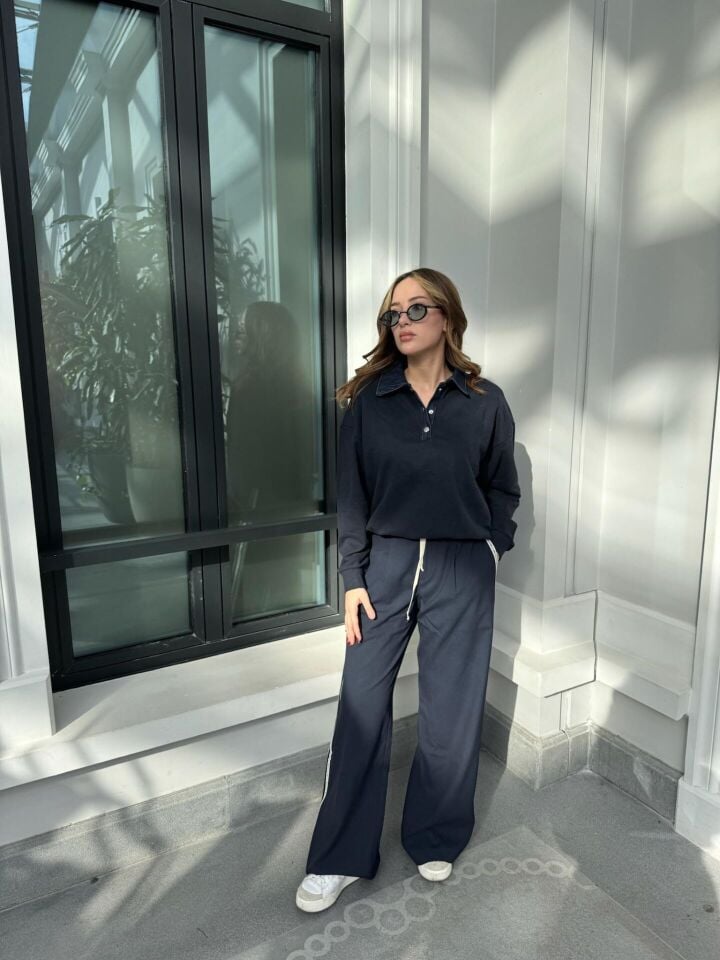 Denim Yaka Sweatshirt