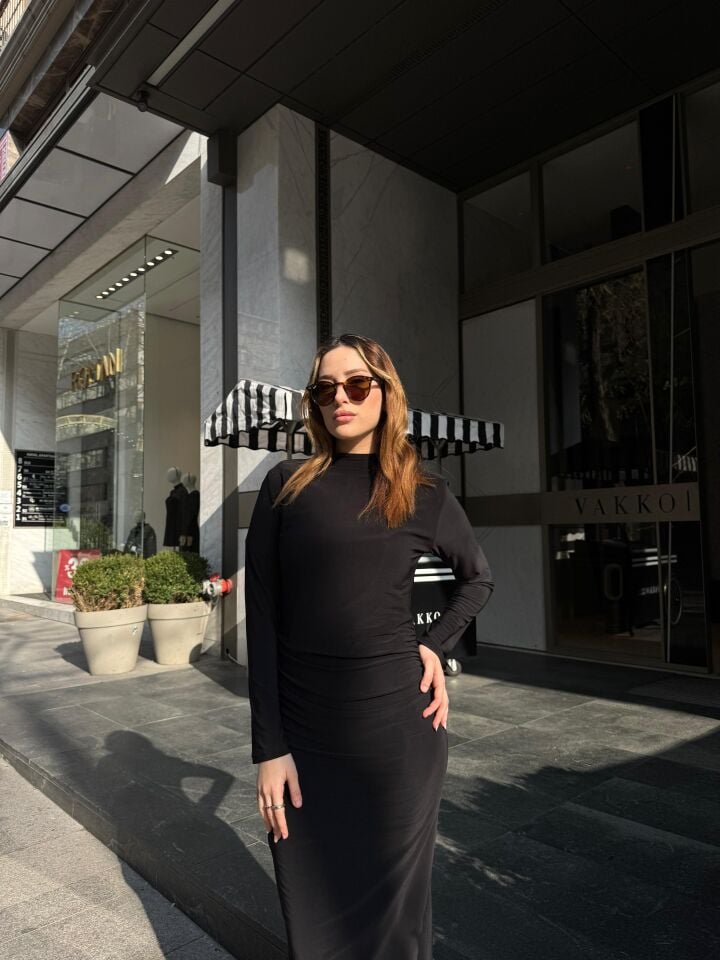 Drapeli Sandy Kumaş Elbise