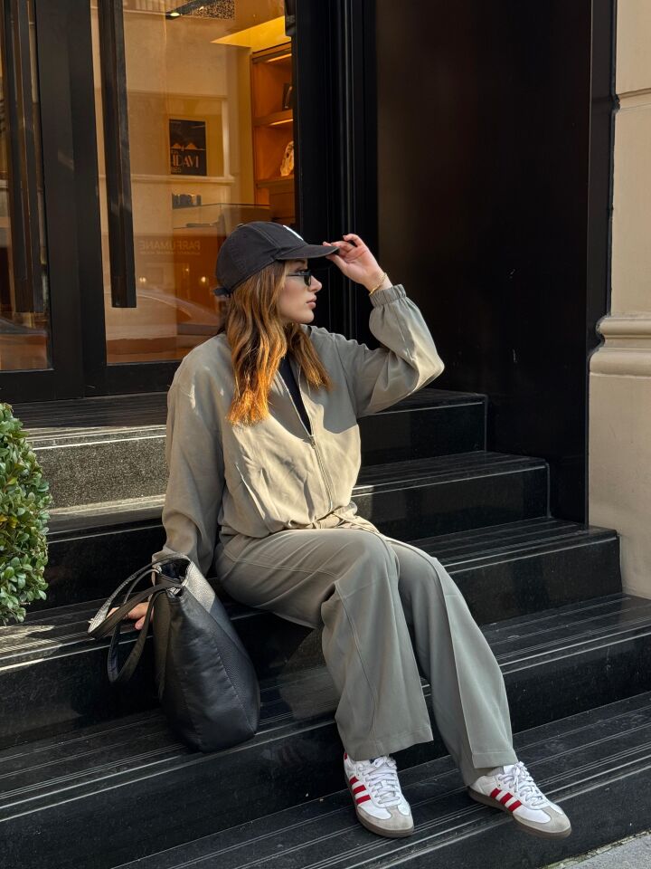 Tensel Kumaş Kapüşonlu Çağla Ceket