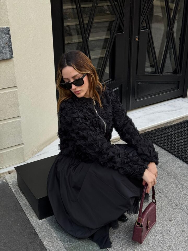 Tül Detay Paraşüt Balon Etek