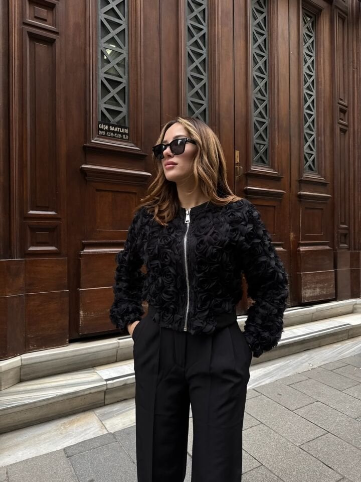 Siyah Palazzo Pantolon