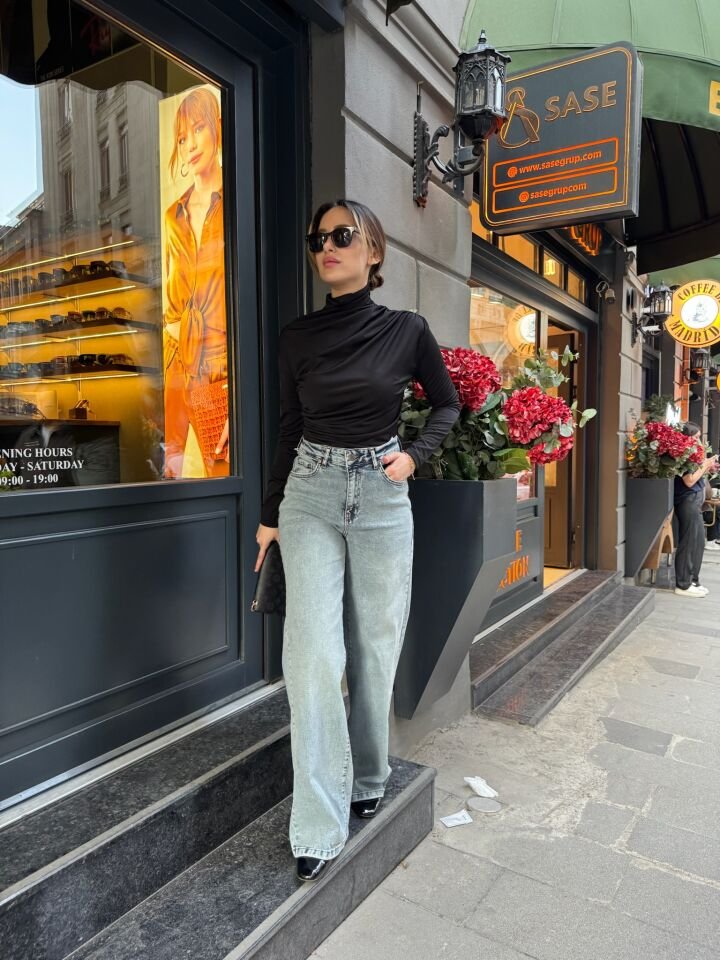 Drape Detay Siyah Body