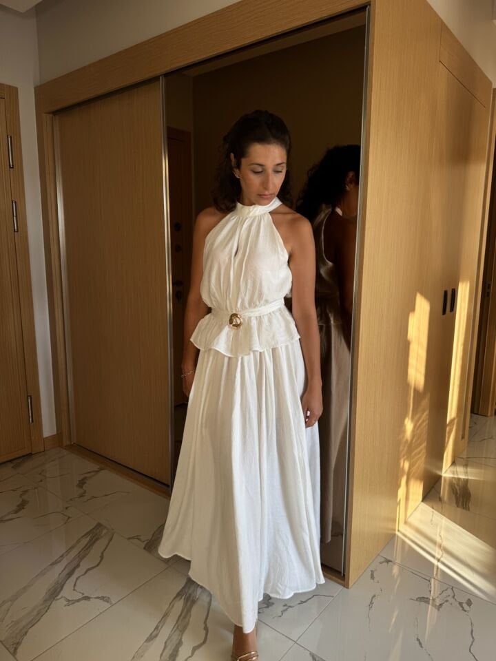 Toka Detay Hakim Yaka Bluz Etek Takım